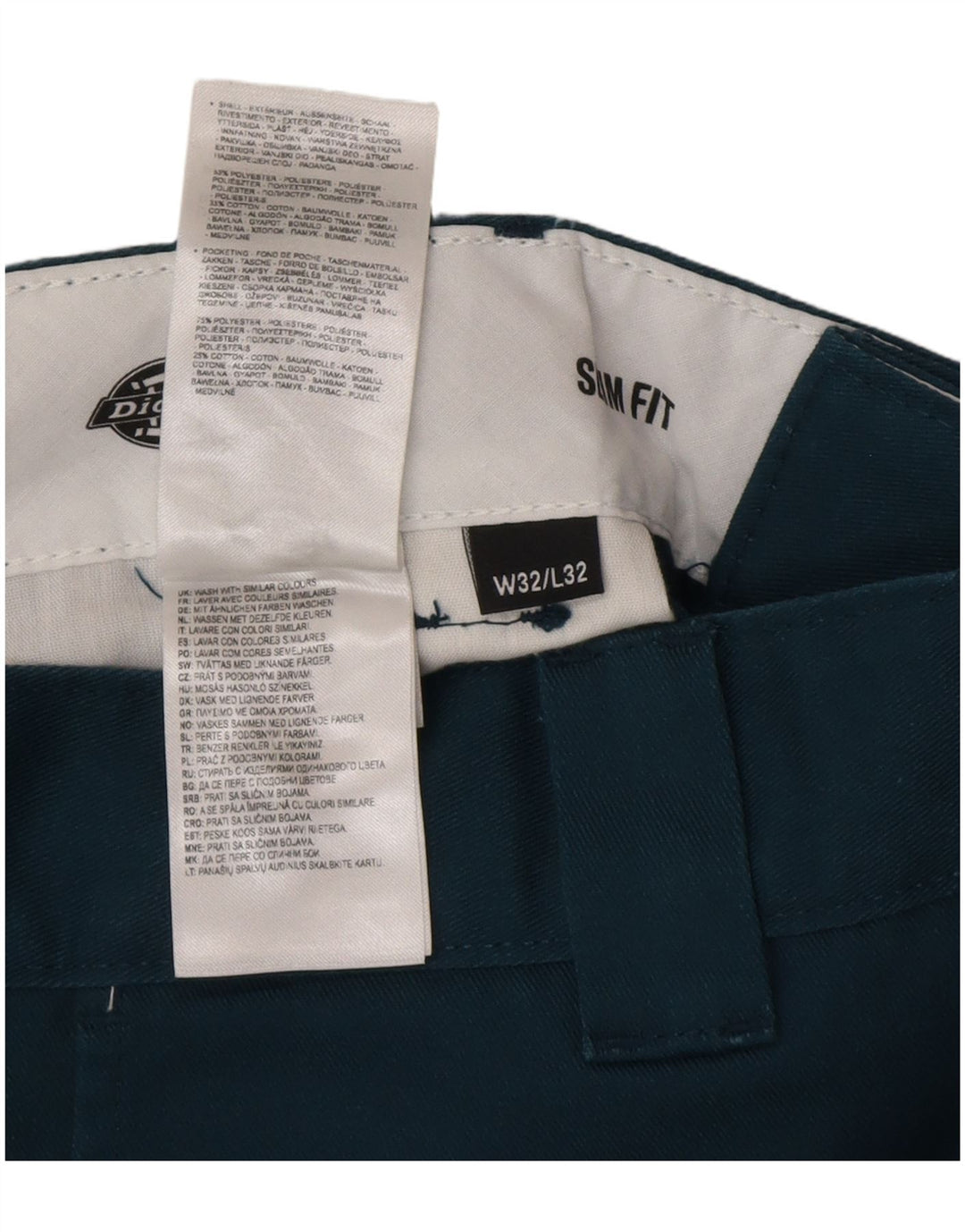 Dickies Pantalón chino slim fit para hombre W32 L32 Poliéster azul