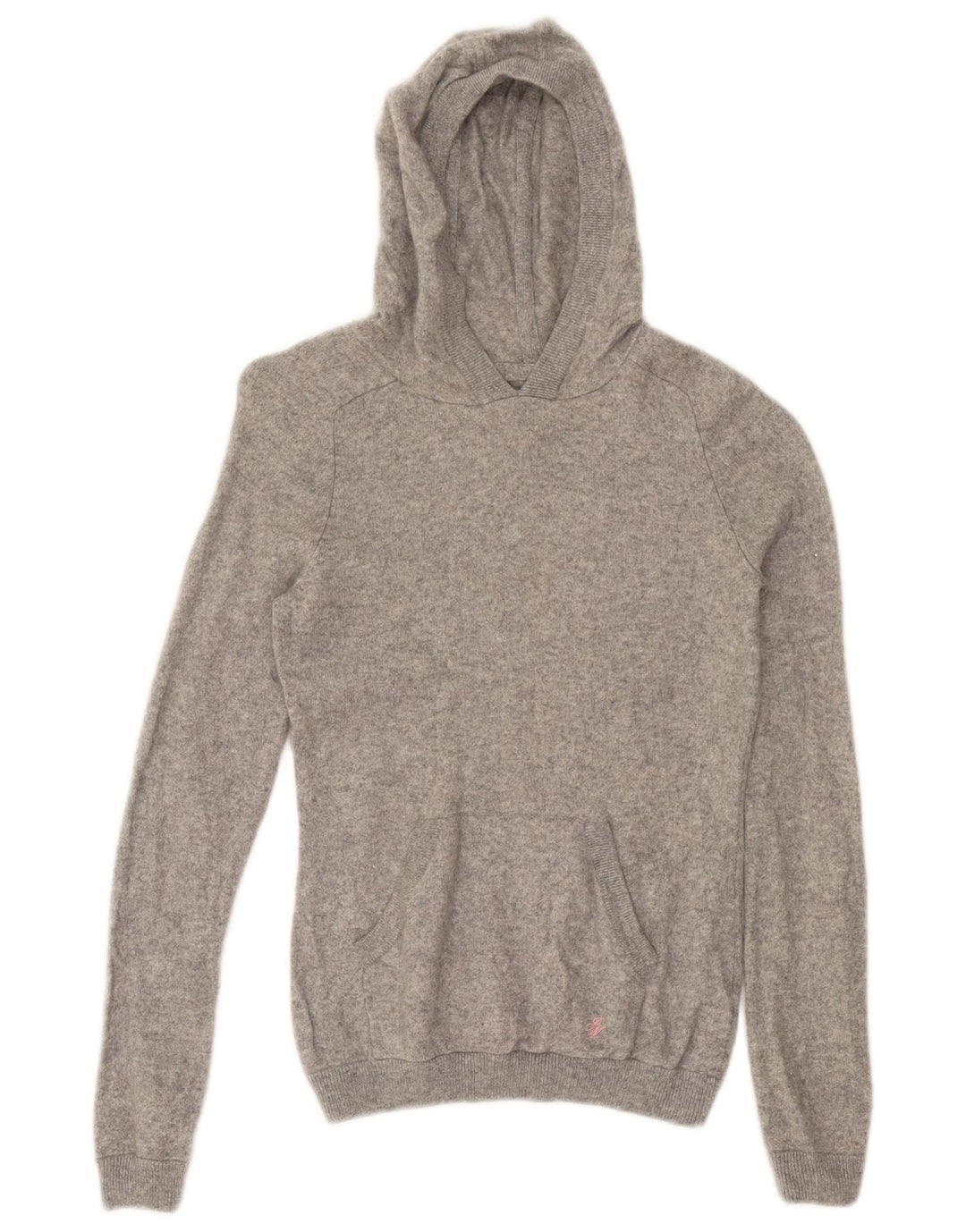 JACK WILLS Suéter corto con capucha para mujer UK 12 Cachemira gris medio