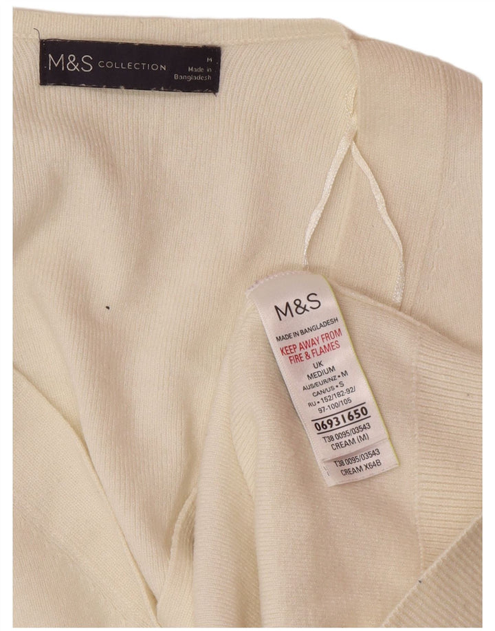 Marks & Spencer - Cárdigan para mujer, talla 40, talla mediana, viscosa blanca