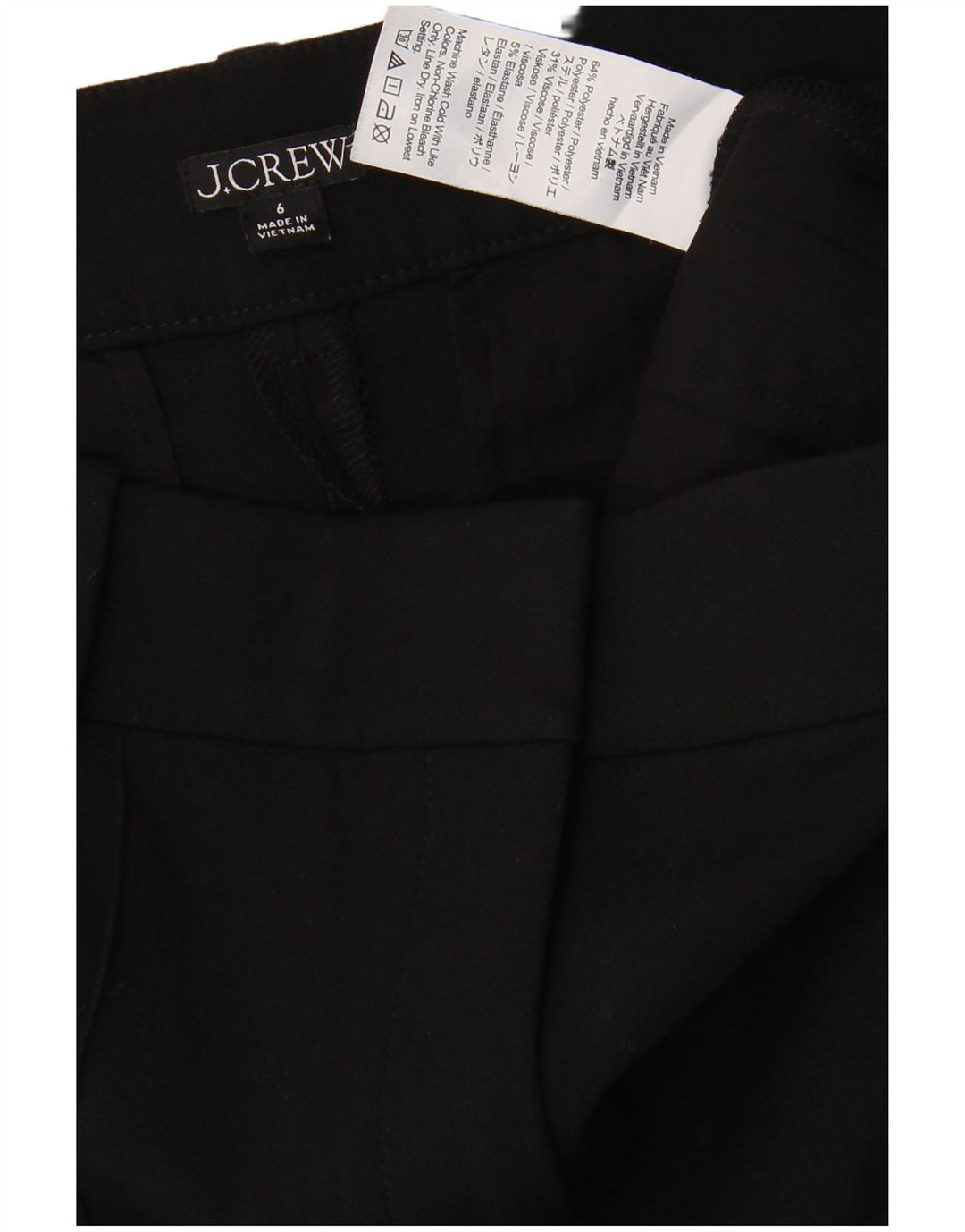 J. CREW Pantalones chinos rectos para mujer US 6 Medium W30 L31 Poliéster negro