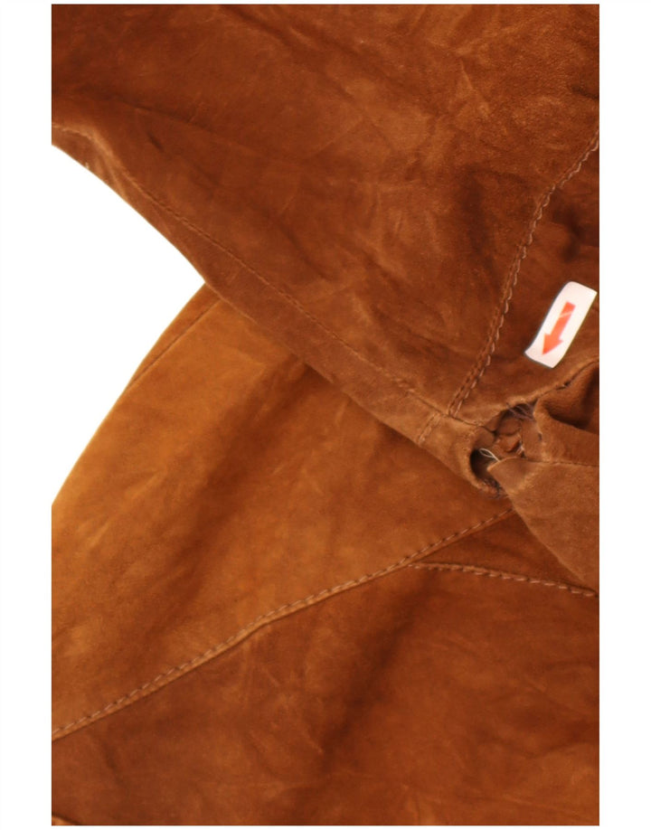 Chaqueta de ante vintage para hombre IT 54 2XL cuero marrón