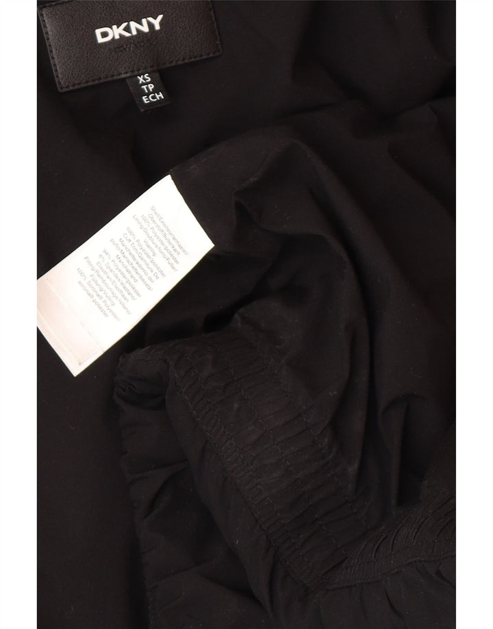 Dkny Chaqueta acolchada con capucha para mujer UK 6 XS Negro Poliéster Invierno