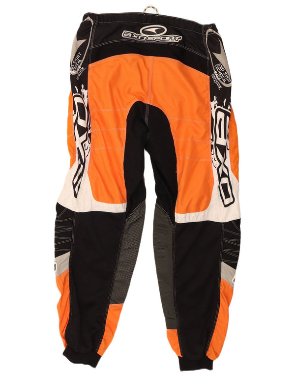 AXO Pantalones gráficos Moto Racer para hombre EU 54 2XL W38 L30 Bloque de color naranja
