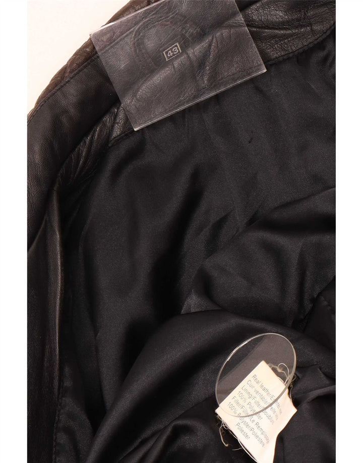Vintage hombres chaqueta de cuero Reino Unido 38 medio negro