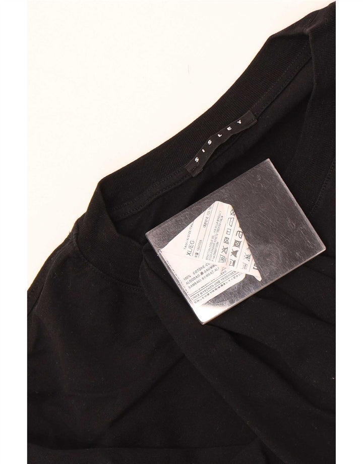 Sisley Camiseta Hombre Top XL Algodón Negro