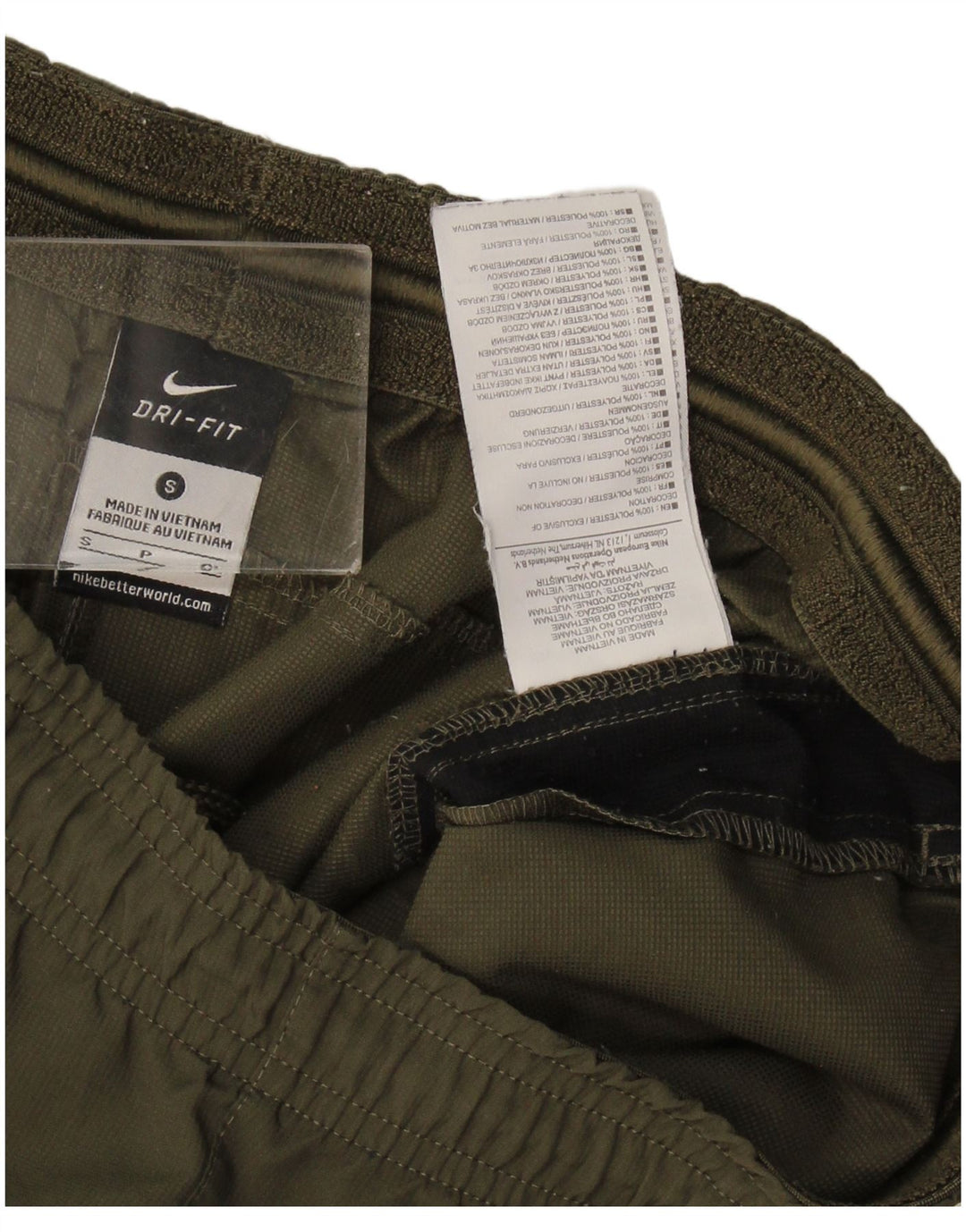 Nike - Pantalones cortos deportivos Dri Fit para hombre, poliéster, color caqui, pequeño