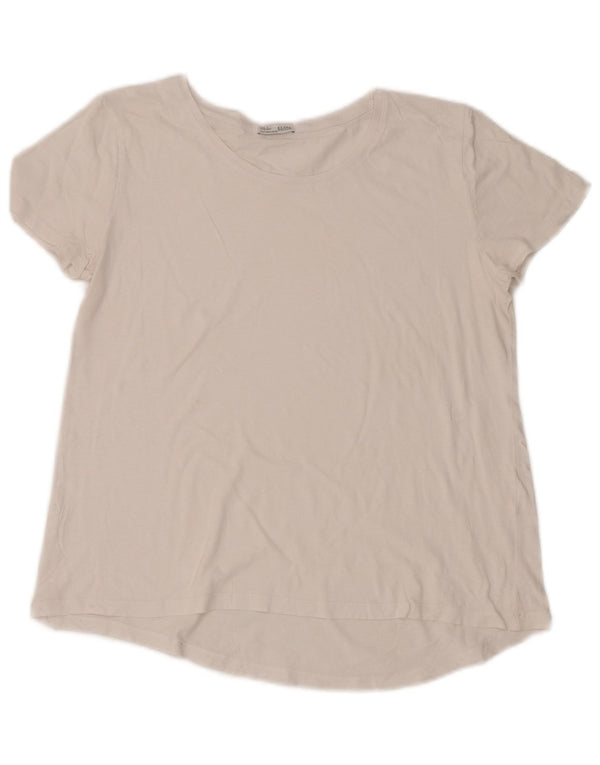 Zara Mujer Camiseta Top UK 44 Mediano Blanco