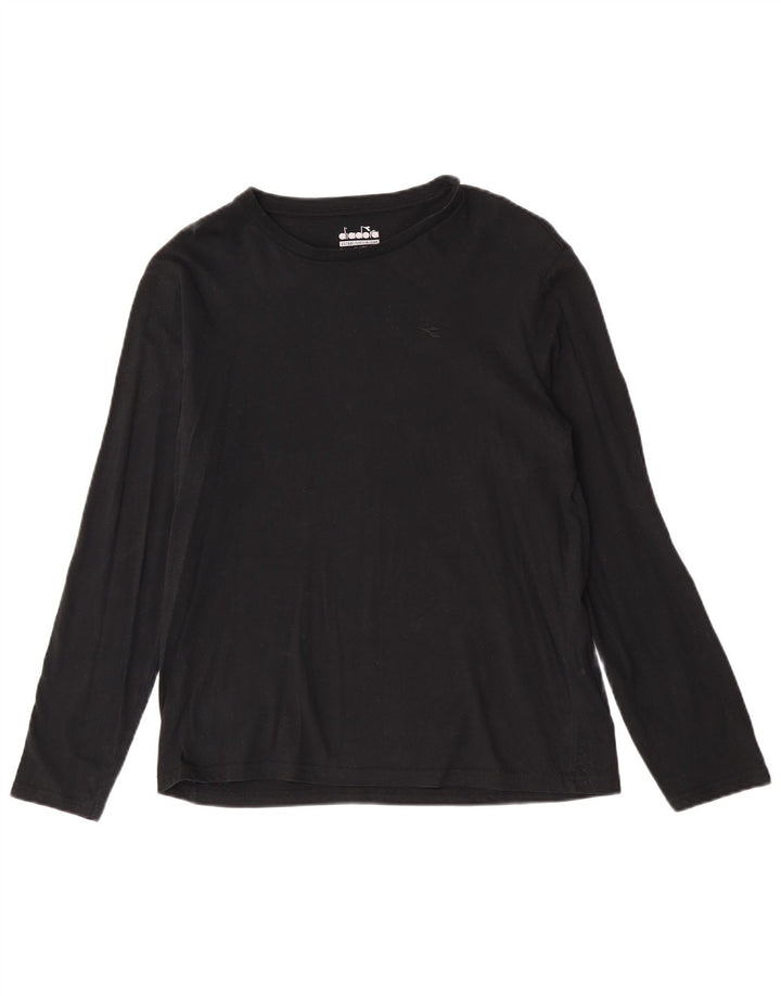Diadora Hombre Top Manga Larga Pequeño Algodón Negro
