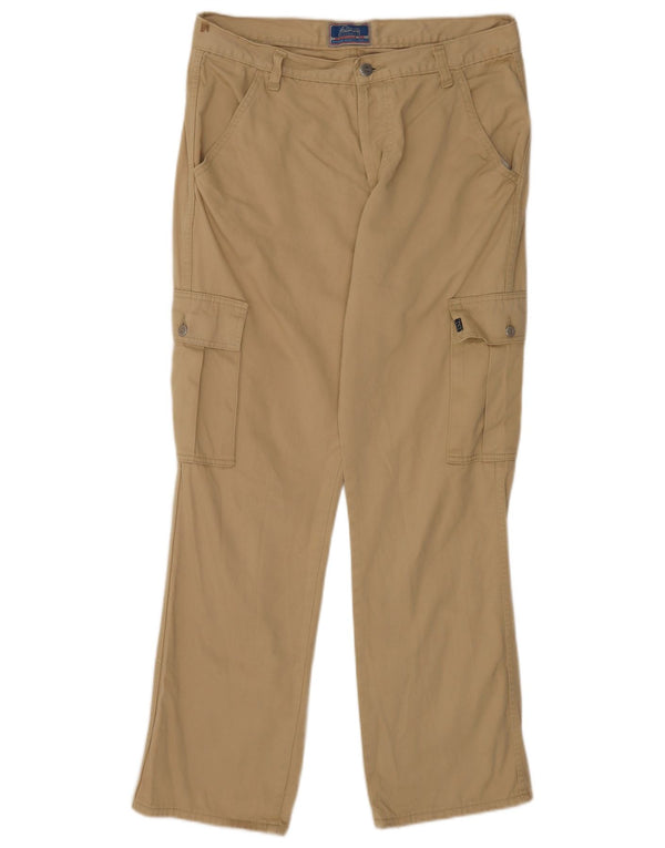 Falmer Pantalones cargo rectos para hombre W34 L32 Algodón beige