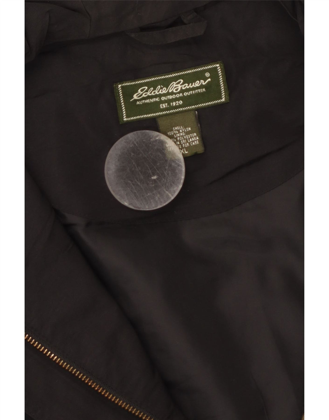Eddie Bauer Chaqueta cortavientos con capucha de gran tamaño para mujer UK 40 XL Nylon negro