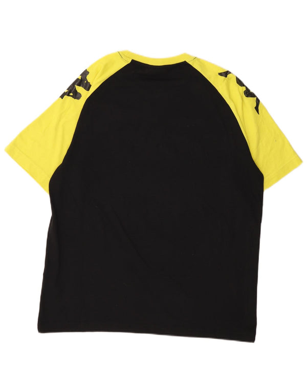 Kappa Hombre BVB Dortmund Camiseta Gráfica Top XL Negro Colorblock Algodón