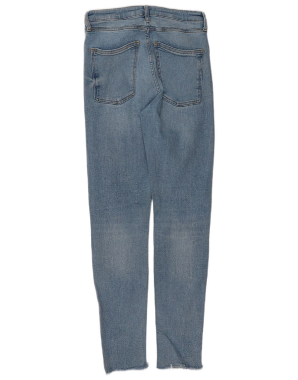 Zara Jeans Ajustados Desgastados para Mujer EU 38 Small W28 L30 Azul