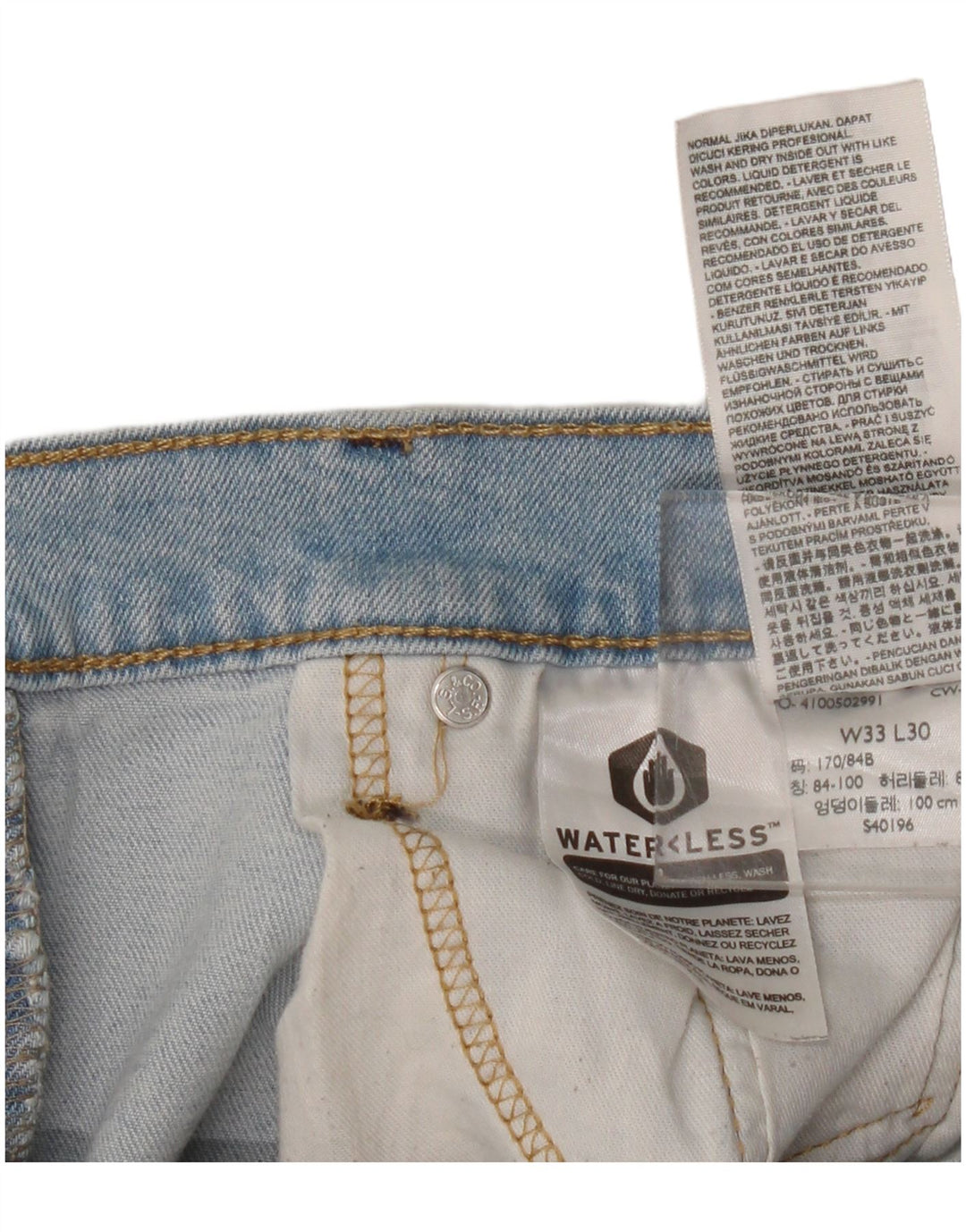Vaqueros Levi's Hombre Rectos W33 L30 Algodón Azul