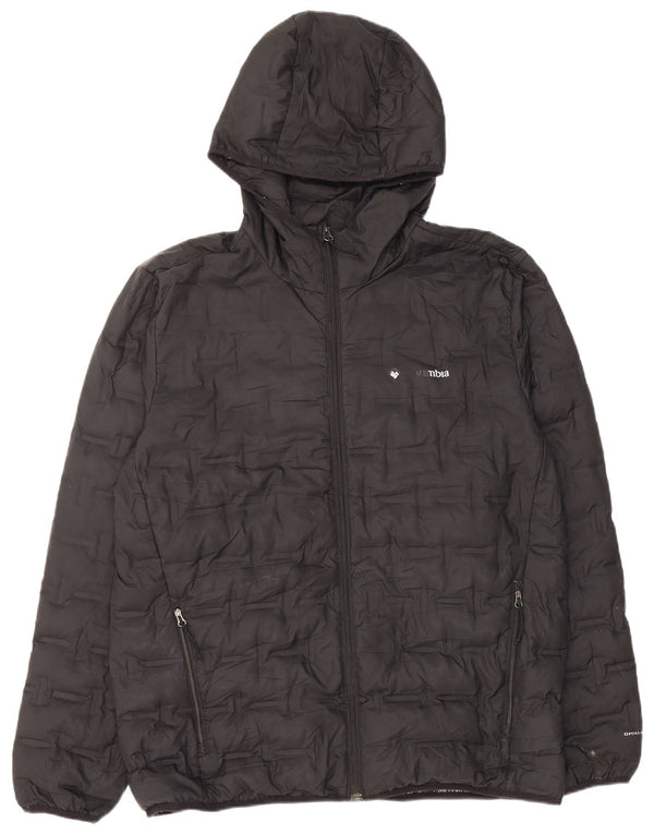 Columbia Chaqueta acolchada con capucha para hombre UK 40 Large Poliéster negro