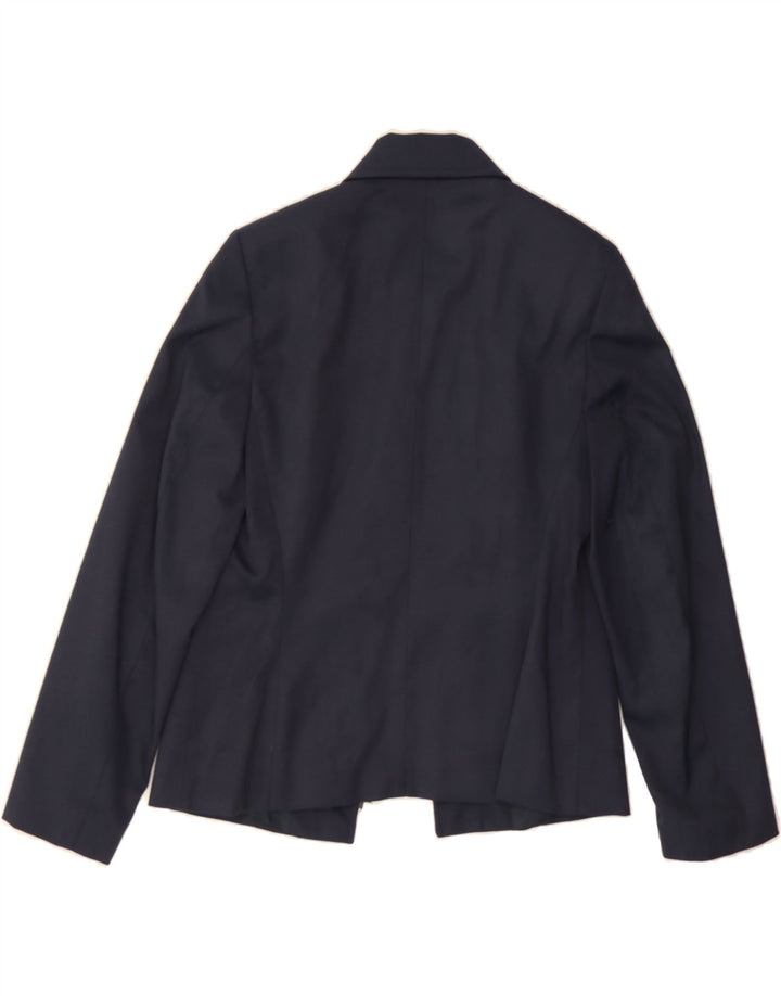 STEFANEL Womens Blazer Jacket UK 14 Medium Navy Blue Polyamide Vintage Stefanel and Second-Hand Stefanel from Messina Hembry 