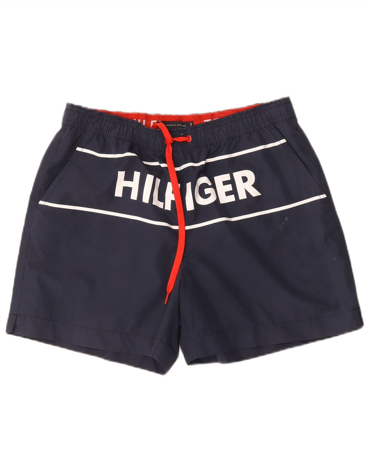 Tommy Hilfiger Shorts De Baño Gráficos Para Hombre Poliéster Azul Marino Medio