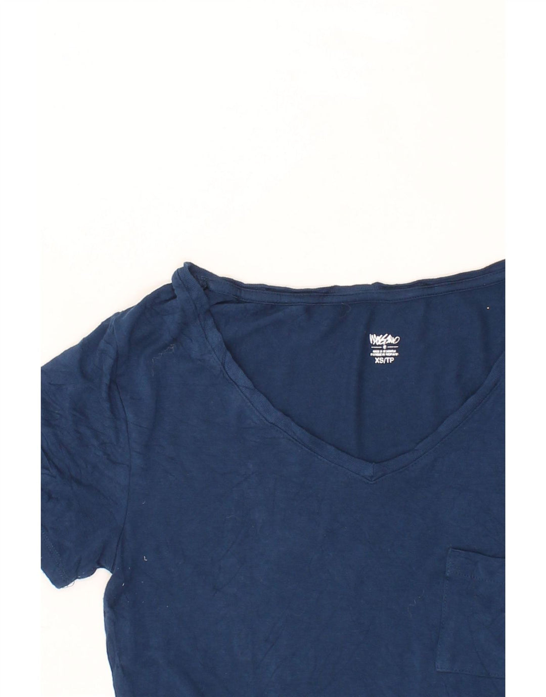 MOSSIMO Womens T-Shirt Top UK 6 XS Navy Blue Rayon Vintage Mossimo and Second-Hand Mossimo from Messina Hembry 