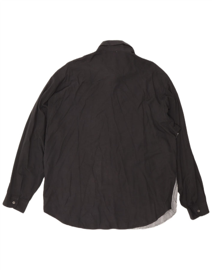 CRIVER Mens Shirt XL Black Striped Viscose