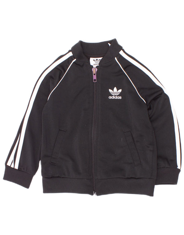 Adidas Chaqueta de chándal para bebé niño 9-12 meses Negro Poliéster