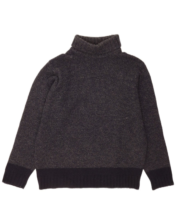 L.O.G.G Jersey con cuello vuelto para hombre XL Gris Colorblock Lana virgen
