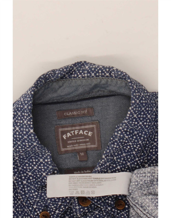 Camisa de corte clásico de manga corta para hombre de Fat Face Azul marino medio Geométrico