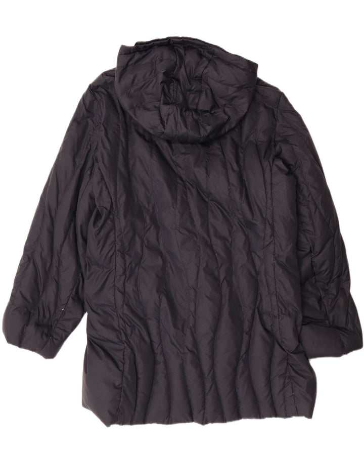 BELFE Womens Hooded Padded Coat UK 16 Large Navy Blue Polyamide