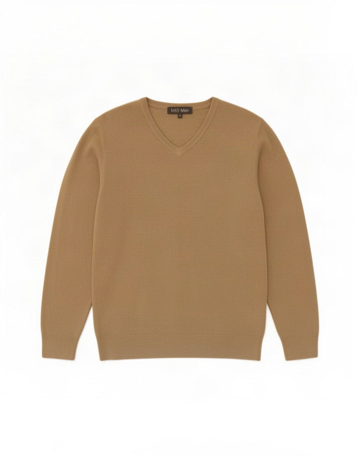 Marks & Spencer Jersey con Cuello en V para Hombre Acrílico Beige Medio