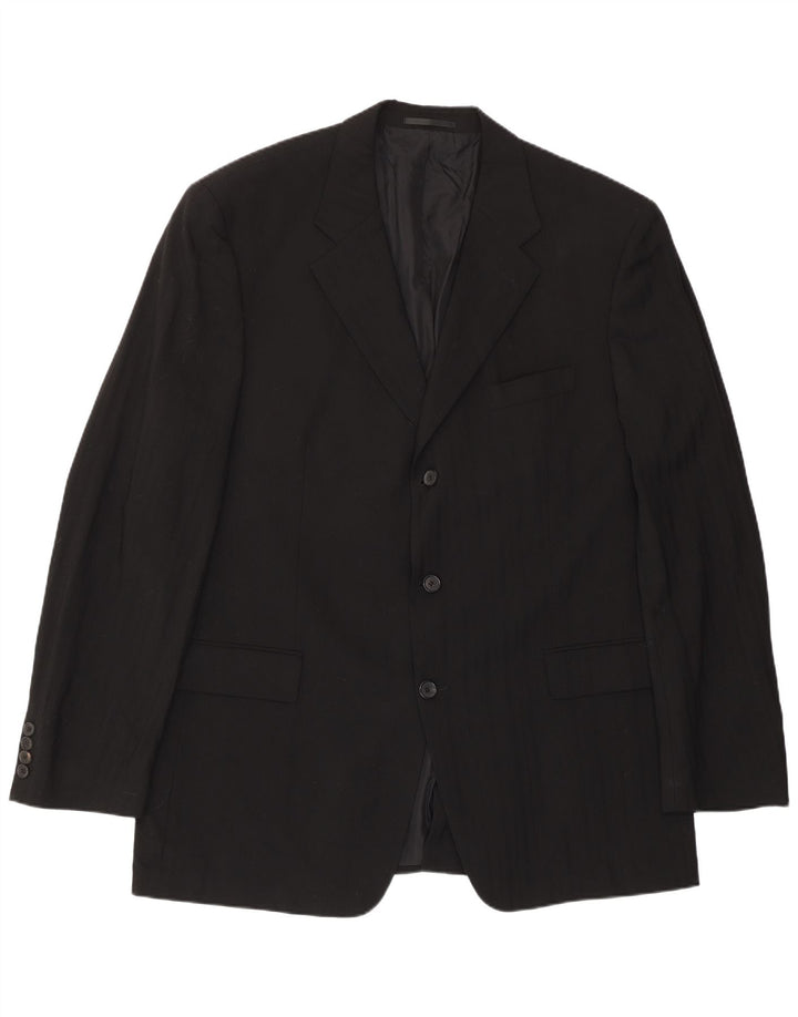 Hugo Boss Chaqueta tipo blazer de 3 botones para hombre EU 56 3XL Lana a rayas negras