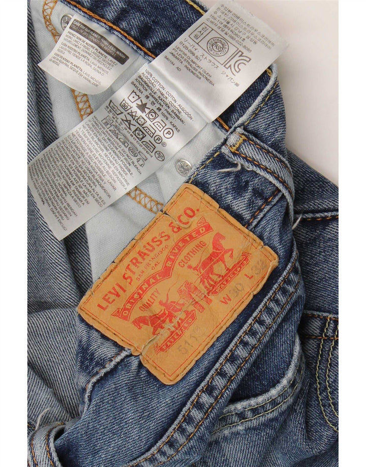Levi's Mujer 511 Vaqueros Slim Desgastados W30 L28 Algodón Azul