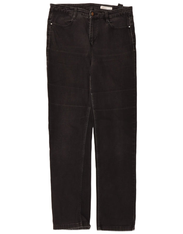Marks & Spencer Vaqueros Rectos para Mujer UK 40 Large W32 L31 Algodón Negro
