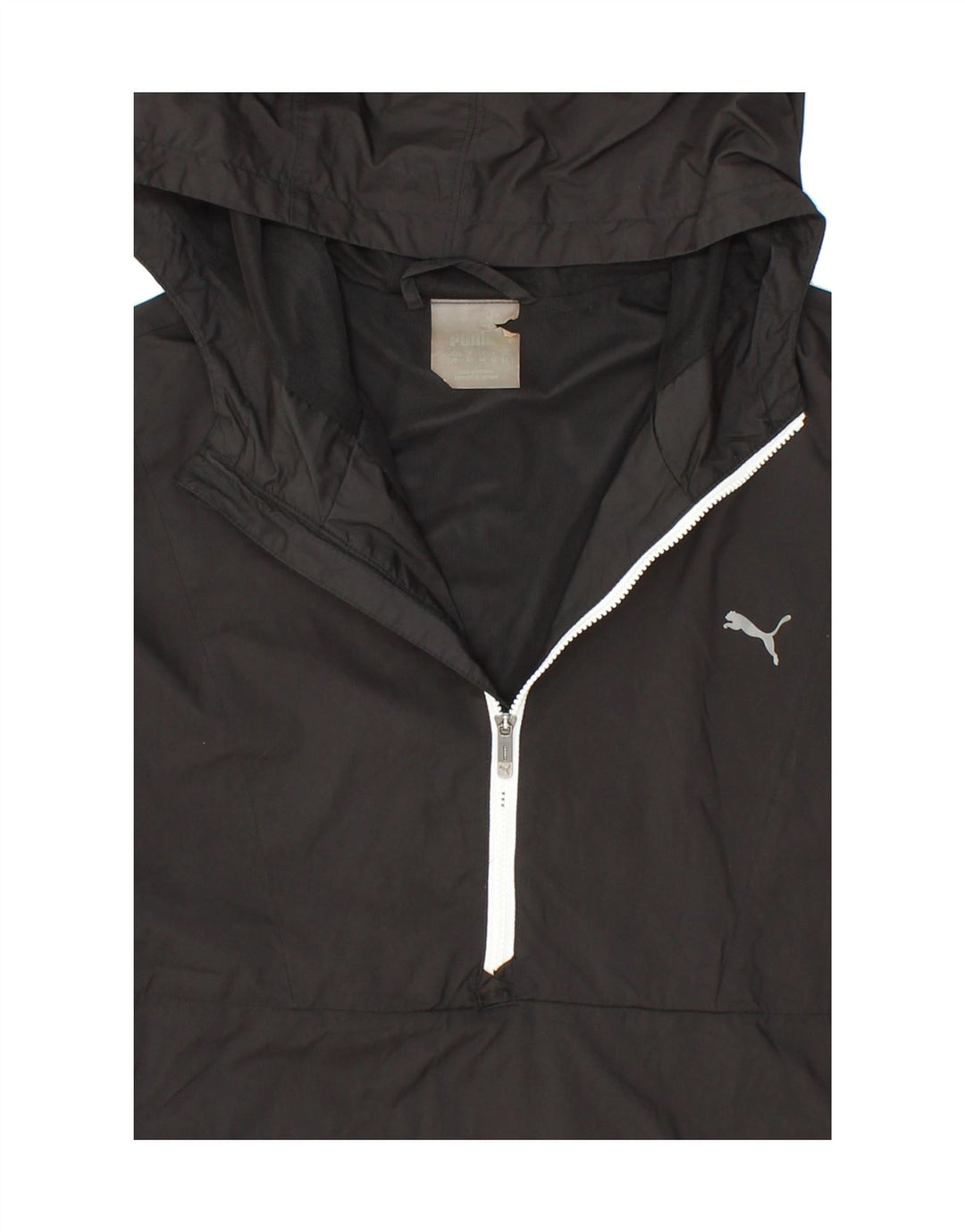 PUMA Womens Hooded Anorak Jacket UK 14 Large Black Colourblock Polyester Vintage Puma and Second-Hand Puma from Messina Hembry 