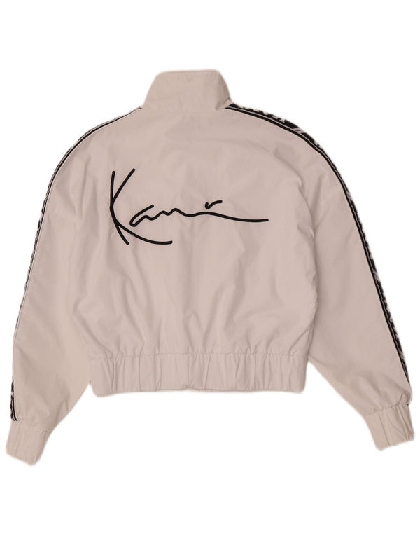 Karl Kani Chaqueta superior de chándal con gráfico para mujer UK 10 Small White Colourblock