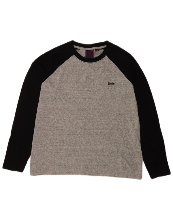 Superdry Mujer Top Manga Larga ES 40 Algodón Color Block Gris Medio