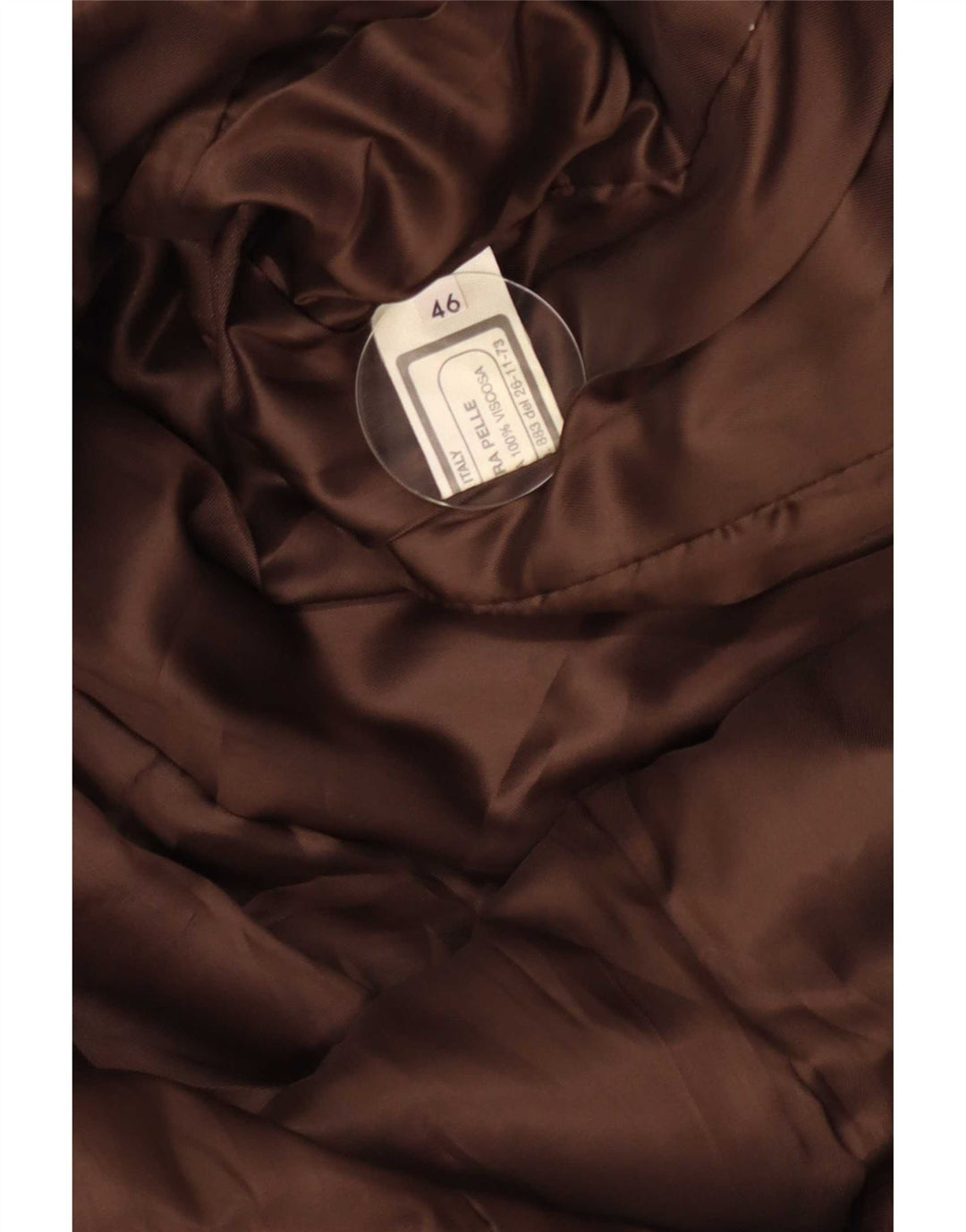 Abrigo de cuero vintage para mujer IT 46 Marrón grande