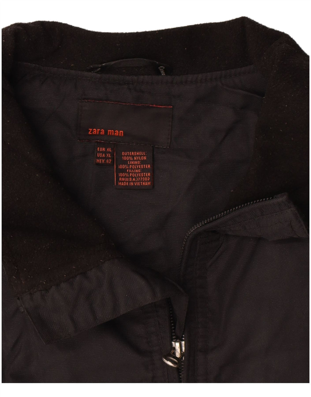 Zara Hombre Cazadora Bomber UK 42 XL Nylon Negro