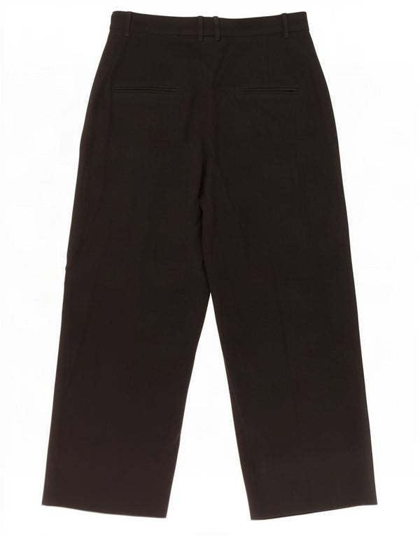 Zara Mujer Pantalones Cortos De Cintura Alta Y Pierna Ancha Medianos W28 L26 Negro
