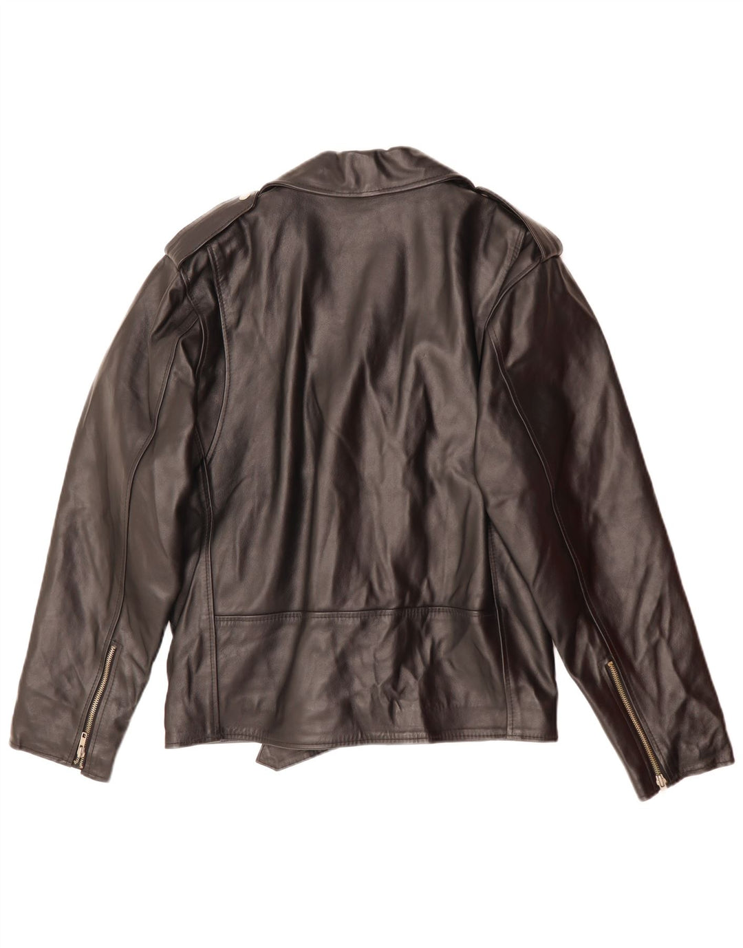 MANHATTAN Chaqueta motera de cuero para hombre UK 38 Medium Black Leather