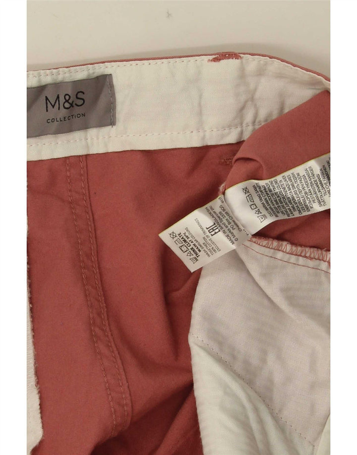 Marks & Spencer Pantalones cortos chinos para hombre W38 XL Algodón rosa