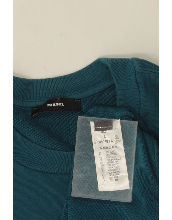 Diesel Hombre Sudadera Gráfica Jersey De Algodón Azul Grande