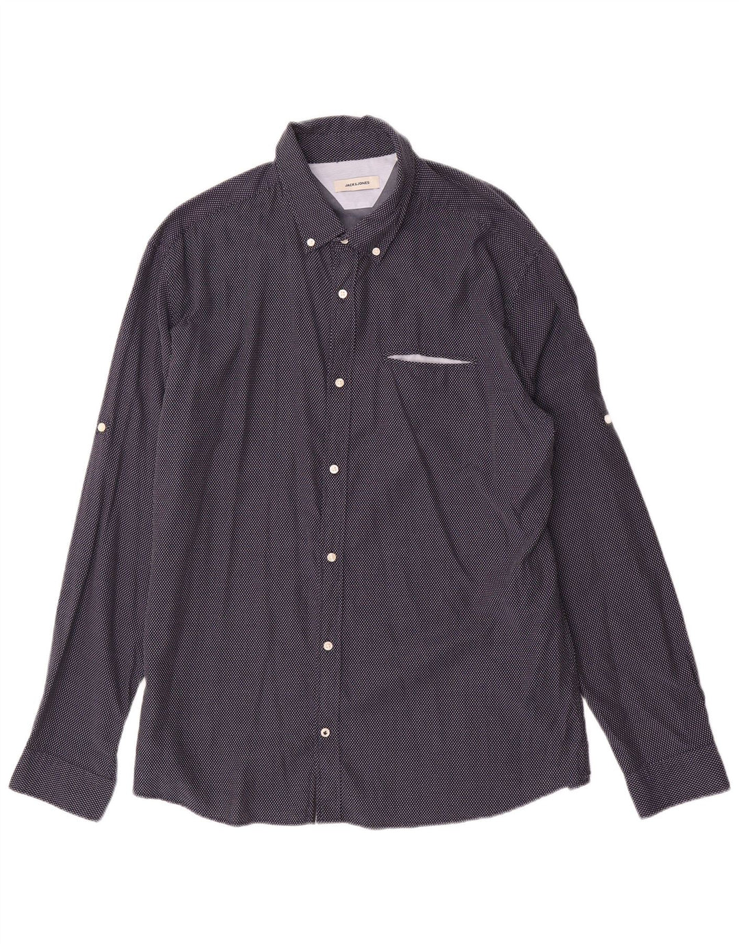 Camisa Jack & Jones Hombre 2XL Algodón Geométrico Azul Marino