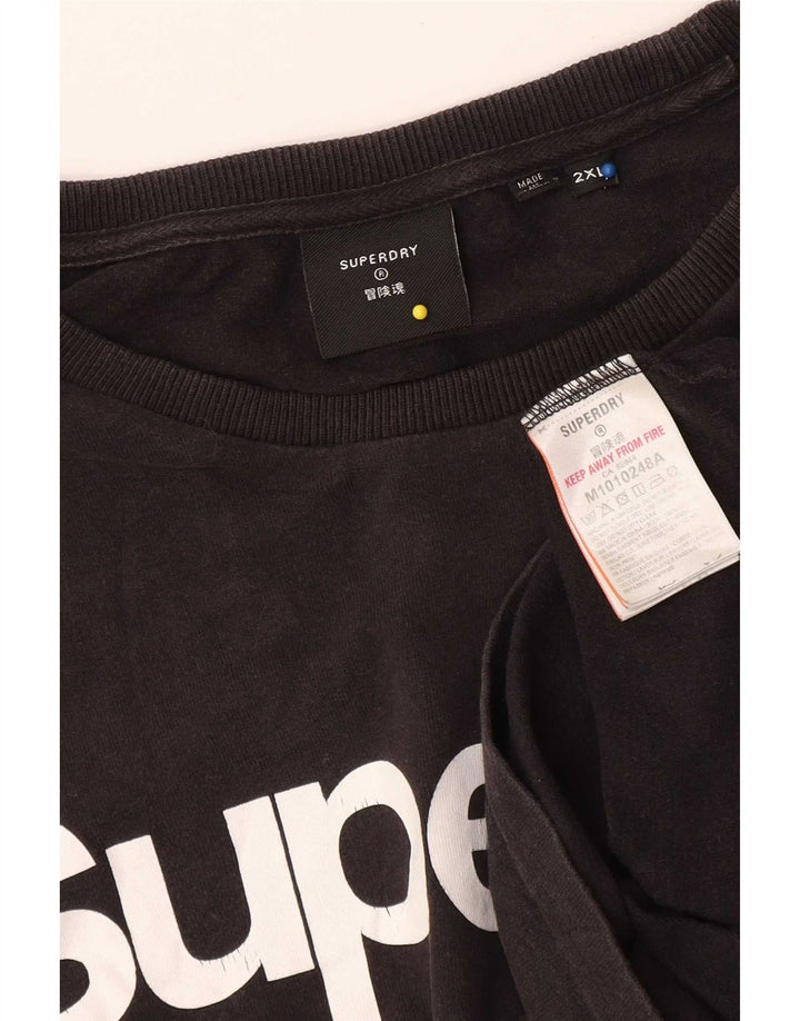 Superdry Camiseta gráfica para hombre Top 2XL Algodón negro