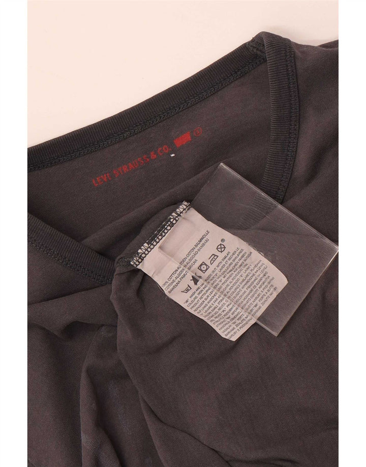 Levi's Mens Graphic Top Manga Larga Pequeño Algodón Gris