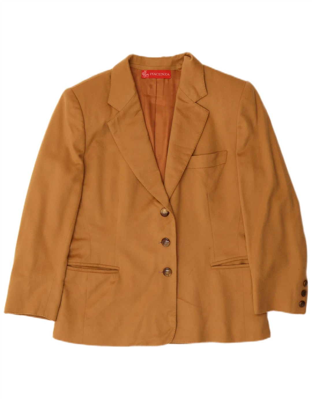 PIACENZA Chaqueta tipo blazer de 3 botones para mujer UK 46 Grande Marrón