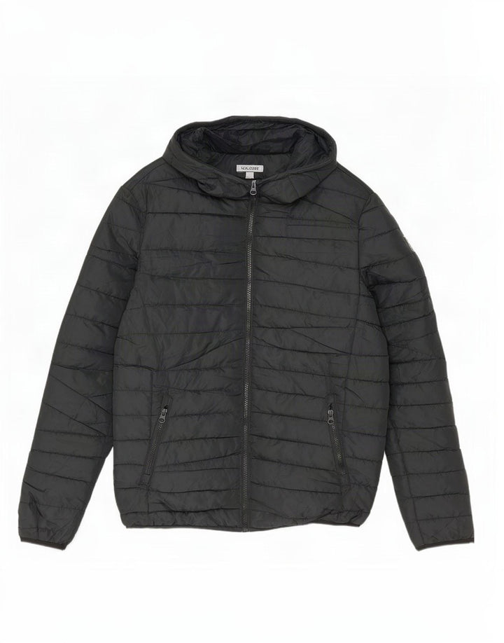 Jack & Jones Chaqueta acolchada con capucha para hombre UK 36 Small Poliéster negro