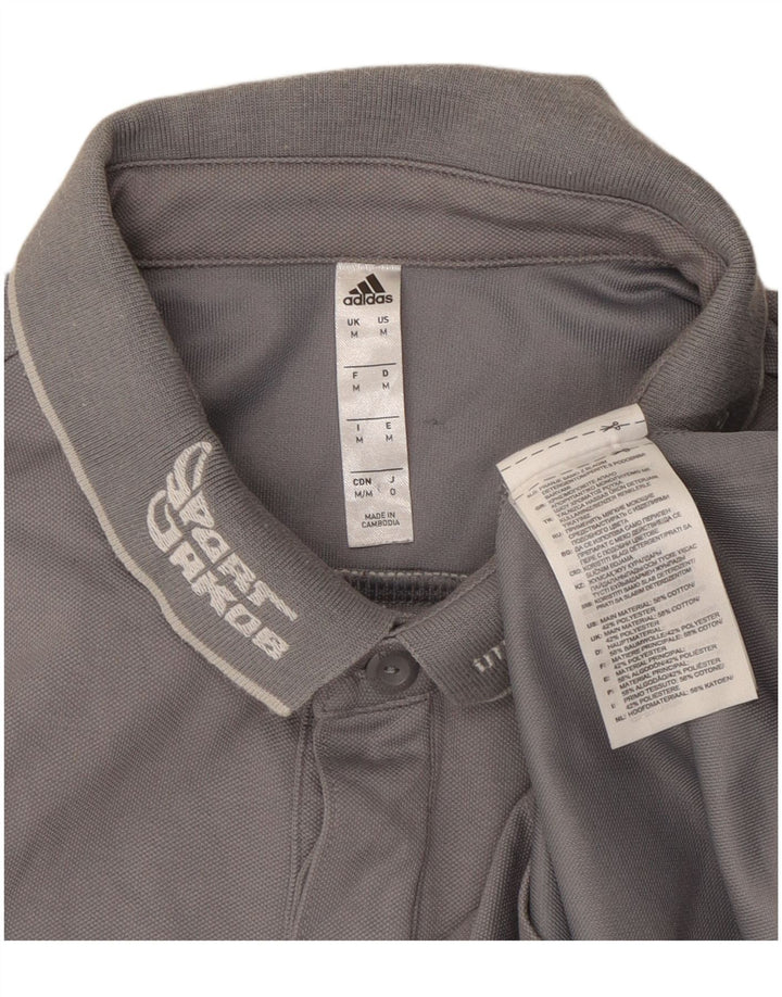 Adidas Hombre Climalite Graphic Polo Polo Algodón Gris Medio