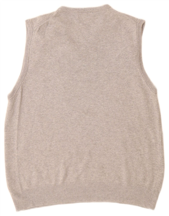 Camiseta sin mangas Marks & Spencer para hombre con chaleco azul Harbor de algodón moteado en gris medio