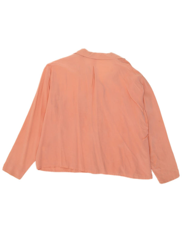 Vintage mujer camisa blusa Reino Unido 18 XL rosa
