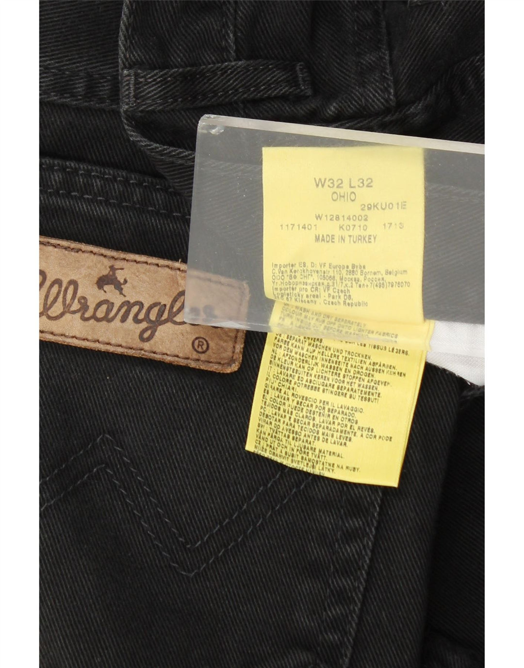 WRANGLER Vaqueros rectos Ohio para hombre W32 L32 Algodón negro