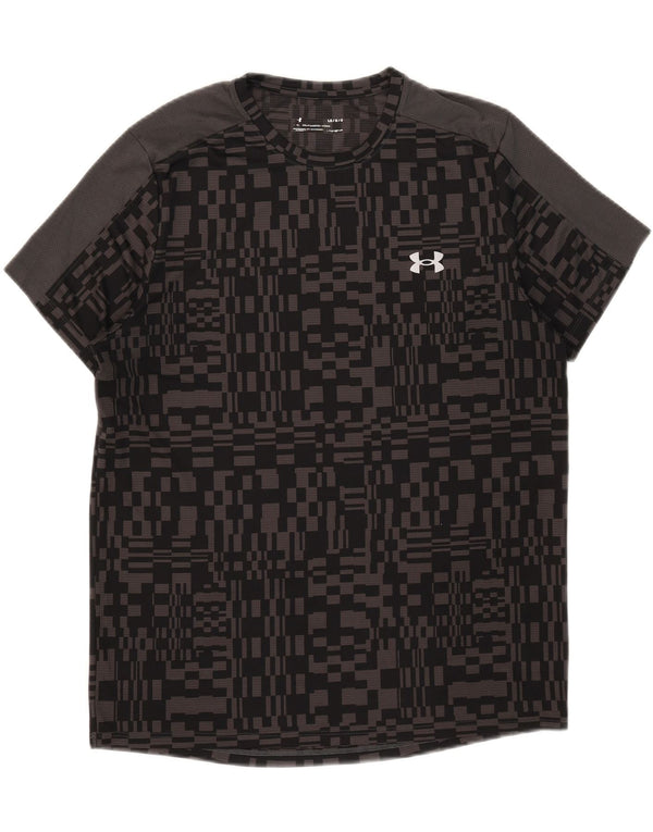 Under Armour Camiseta Heat Gear para hombre, talla grande, poliéster geométrico negro