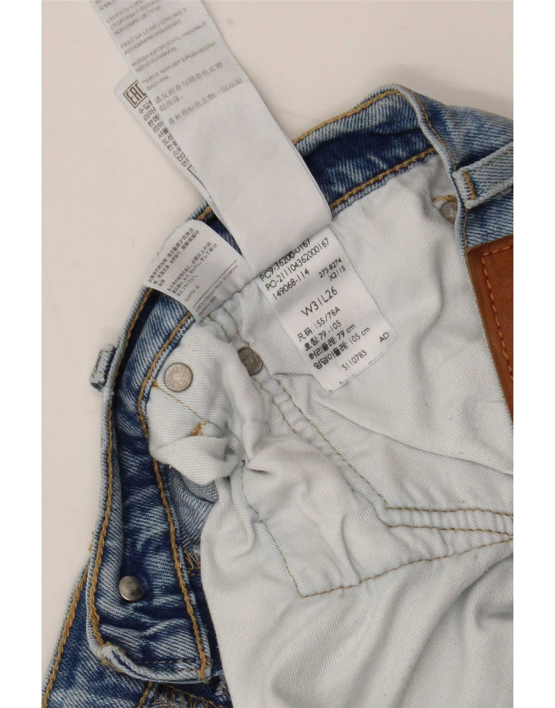 Levi's Hombre 501 Vaqueros Rectos W31 L26 Algodón Azul
